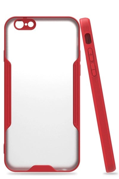 Mey İthalat®  iPhone 6 Kılıf Platin Silikon - Kırmızı