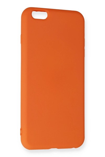 Mey İthalat®  iPhone 6 Plus Kılıf Nano içi Kadife Silikon - Turuncu