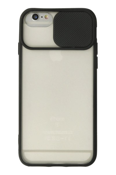 Mey İthalat®  iPhone 6 Plus Kılıf Palm Buzlu Kamera Sürgülü Silikon - Siyah