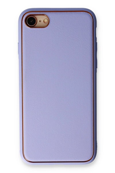 Mey İthalat®  iPhone 7 Kılıf Coco Deri Silikon Kapak - Açık Lila