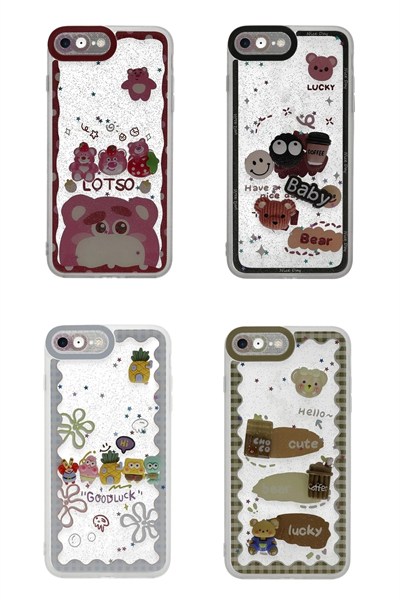 Mey İthalat®  iPhone 7 Kılıf Sweet Desenli Silikon Kapak - Pembe