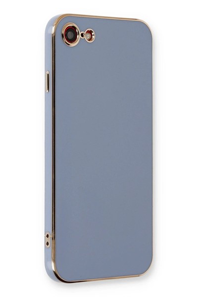 Mey İthalat®  iPhone 7 Kılıf Volet Silikon - Mavi