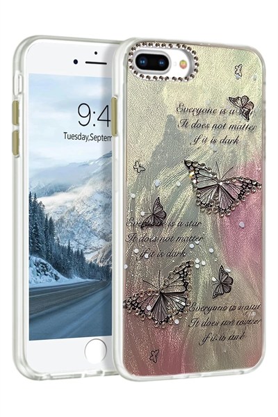 Mey İthalat®  iPhone 7 Plus Kılıf Blade Aynalı Desenli Kapak - Desen 6