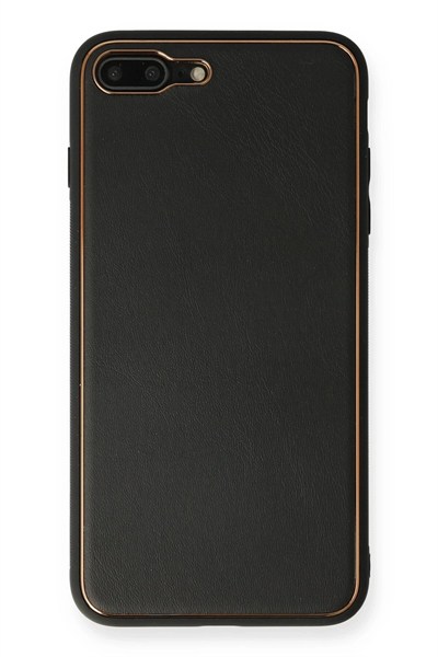 Mey İthalat®  iPhone 7 Plus Kılıf Coco Deri Silikon Kapak - Siyah