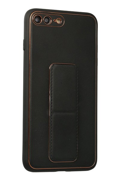 Mey İthalat®  iPhone 7 Plus Kılıf Coco Deri Standlı Kapak - Siyah