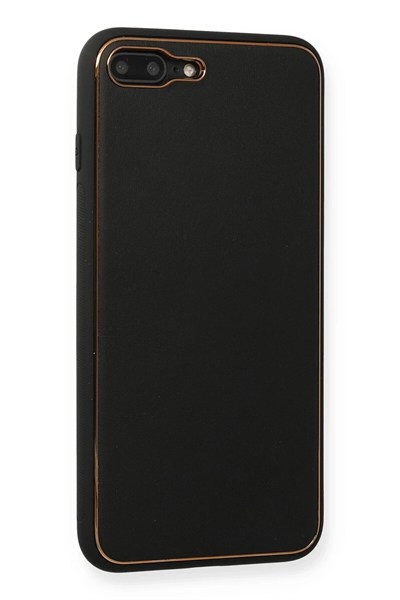 Mey İthalat®  iPhone 7 Plus Kılıf Coco Deri Silikon Kapak - Siyah