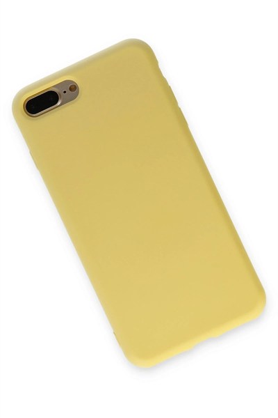 Mey İthalat®  iPhone 7 Plus Kılıf Nano içi Kadife Silikon - Sarı