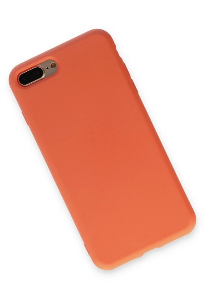 Mey İthalat®  iPhone 7 Plus Kılıf Nano içi Kadife Silikon - Turuncu