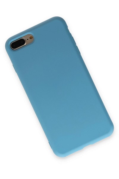 Mey İthalat®  iPhone 7 Plus Kılıf Nano içi Kadife Silikon - Mavi