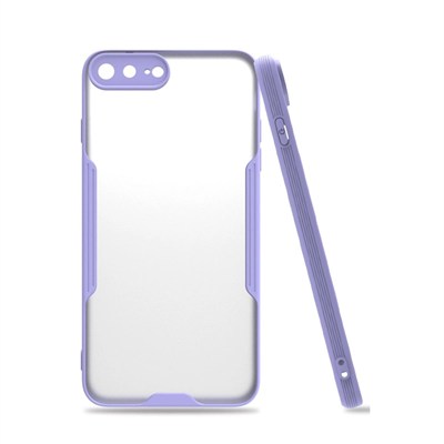 Mey İthalat®  iPhone 7 Plus Kılıf Platin Silikon - Lila