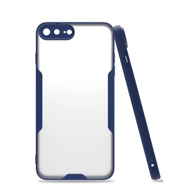 Mey İthalat®  iPhone 7 Plus Kılıf Platin Silikon - Lacivert