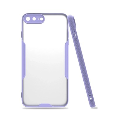 Mey İthalat®  iPhone 7 Plus Kılıf Platin Silikon - Lila