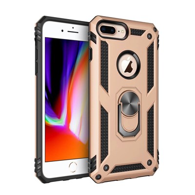 Mey İthalat®  iPhone 7 Plus Kılıf Sofya Yüzüklü Silikon Kapak - Gold