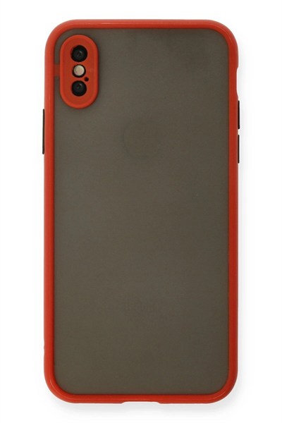 Mey İthalat®  iPhone X Kılıf Montreal Silikon Kapak - Kırmızı