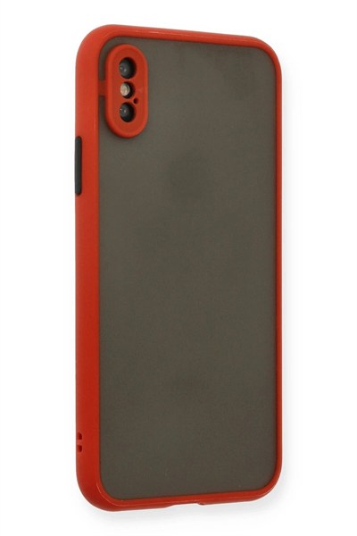 Mey İthalat®  iPhone X Kılıf Montreal Silikon Kapak - Kırmızı