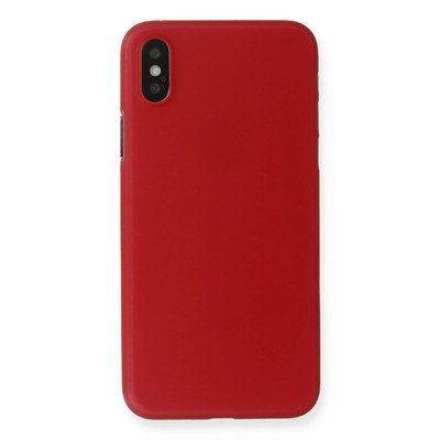 Mey İthalat®  iPhone X Kılıf PP Ultra İnce Kapak - Kırmızı
