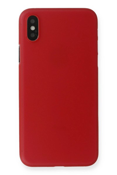 Mey İthalat®  iPhone X Kılıf PP Ultra İnce Kapak - Kırmızı