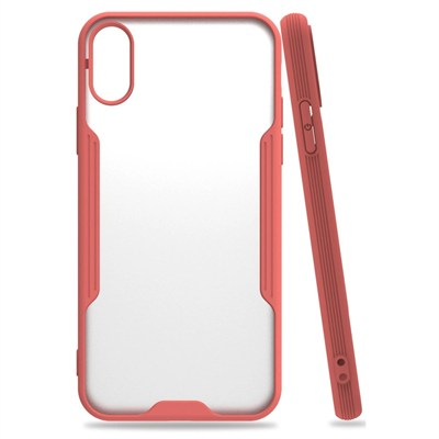 Mey İthalat®  iPhone X Kılıf Platin Silikon - Pembe