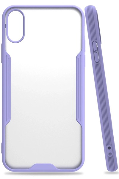 Mey İthalat®  iPhone X Kılıf Platin Silikon - Lila
