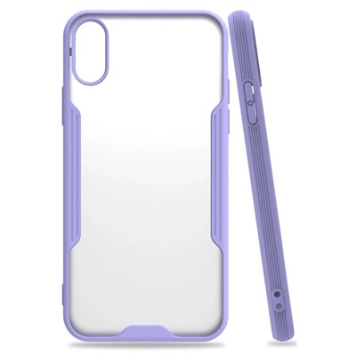Mey İthalat®  iPhone X Kılıf Platin Silikon - Lila