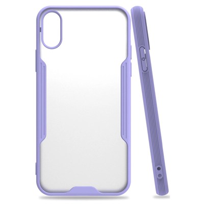 Mey İthalat®  iPhone X Kılıf Platin Silikon - Lila