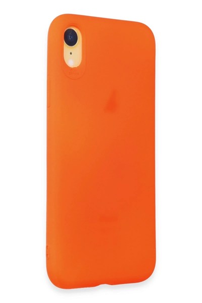 Mey İthalat®  iPhone XR Kılıf First Silikon - Parlak Turuncu