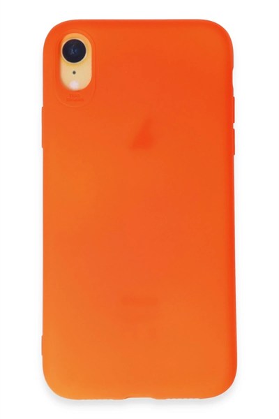 Mey İthalat®  iPhone XR Kılıf First Silikon - Parlak Turuncu