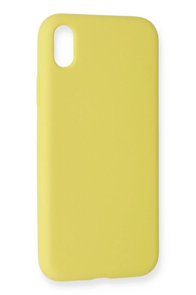 Mey İthalat®  iPhone XR Kılıf Nano içi Kadife Silikon - Sarı