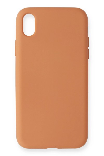 Mey İthalat®  iPhone XR Kılıf Nano içi Kadife Silikon - Turuncu