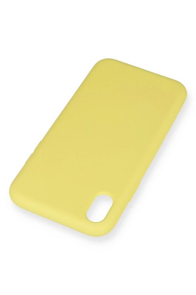 Mey İthalat®  iPhone XR Kılıf Nano içi Kadife Silikon - Sarı