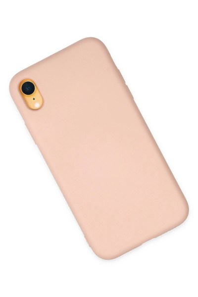 Mey İthalat®  iPhone XR Kılıf Nano içi Kadife Silikon - Pudra