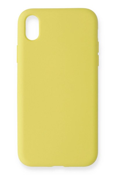 Mey İthalat®  iPhone XR Kılıf Nano içi Kadife Silikon - Sarı