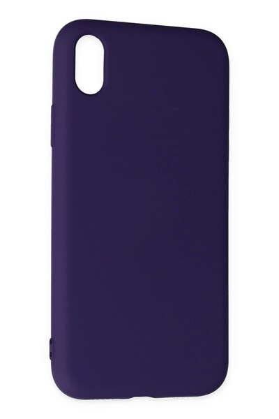 Mey İthalat®  iPhone XR Kılıf Nano içi Kadife Silikon - Mor