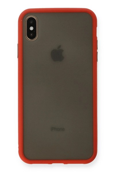 Mey İthalat®  iPhone XS Max Kılıf Montreal Silikon Kapak - Kırmızı