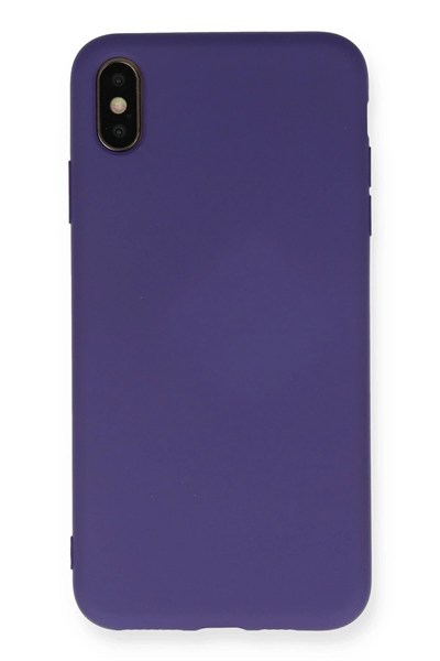 Mey İthalat®  iPhone XS Max Kılıf Nano içi Kadife Silikon - Mor