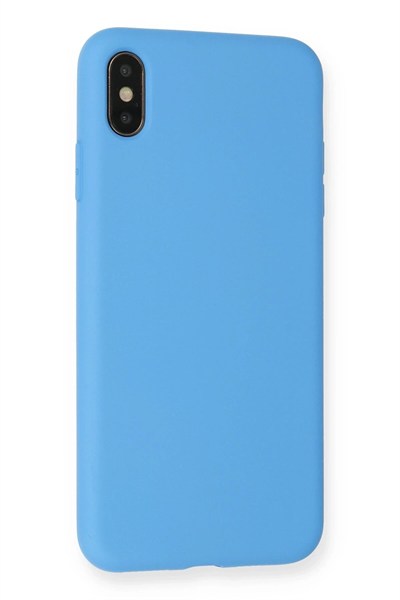 Mey İthalat®  iPhone XS Max Kılıf Nano içi Kadife Silikon - Mavi