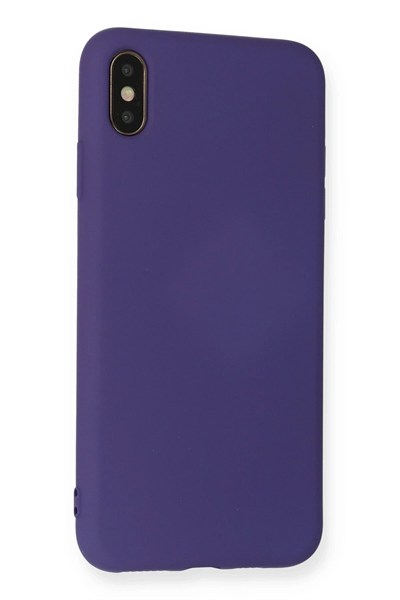 Mey İthalat®  iPhone XS Max Kılıf Nano içi Kadife Silikon - Mor