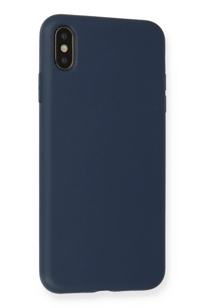 Mey İthalat®  iPhone XS Max Kılıf Nano içi Kadife Silikon - Lacivert