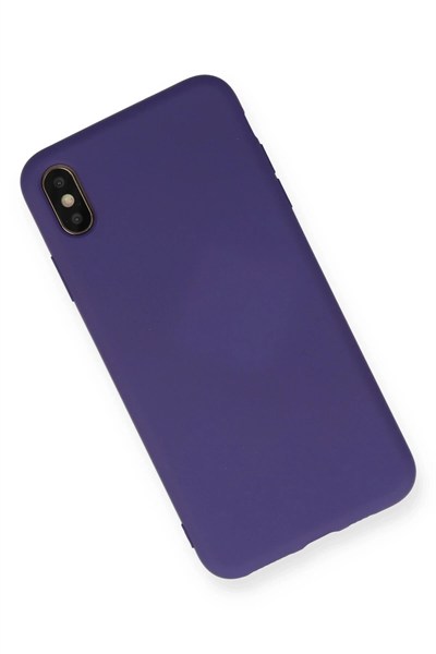 Mey İthalat®  iPhone XS Max Kılıf Nano içi Kadife Silikon - Mor