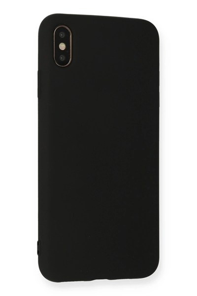 Mey İthalat®  iPhone XS Max Kılıf Nano içi Kadife Silikon - Siyah