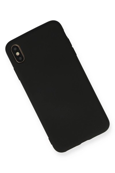 Mey İthalat®  iPhone XS Max Kılıf Nano içi Kadife Silikon - Siyah