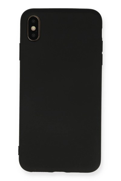 Mey İthalat®  iPhone XS Max Kılıf Nano içi Kadife Silikon - Siyah