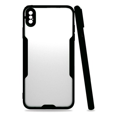 Mey İthalat®  iPhone XS Max Kılıf Platin Silikon - Siyah