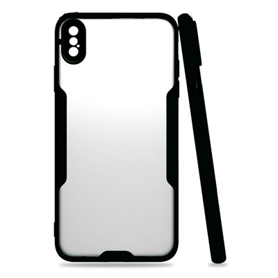 Mey İthalat®  iPhone XS Max Kılıf Platin Silikon - Siyah