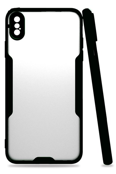 Mey İthalat®  iPhone XS Max Kılıf Platin Silikon - Siyah