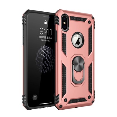 Mey İthalat®  iPhone XS Max Kılıf Sofya Yüzüklü Silikon Kapak - Rose