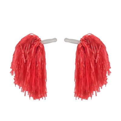 Mey İthalat® 1 Çift ( 2 Adet ) Kırmızı Renk 23 Nisan Gösteri Ponponu