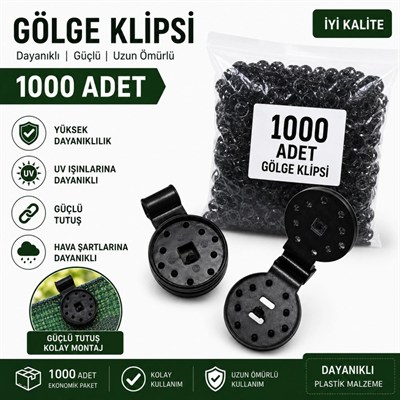 Mey İthalat® 1000 Adet Gölge Filesi Klipsi | Sera Filesi Sabitleme Klipsi | Güneşlik Örtü Klipsi | Yerli Üretim | UV Dayanımlı