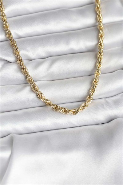 Mey İthalat® 14K Gold Renk Kaplama Burgu Model CM Kadın Kolye