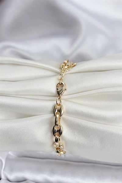 Mey İthalat® 14K Gold Renk Kaplama Kahve Çekirdeği Model CM Kadın Bileklik